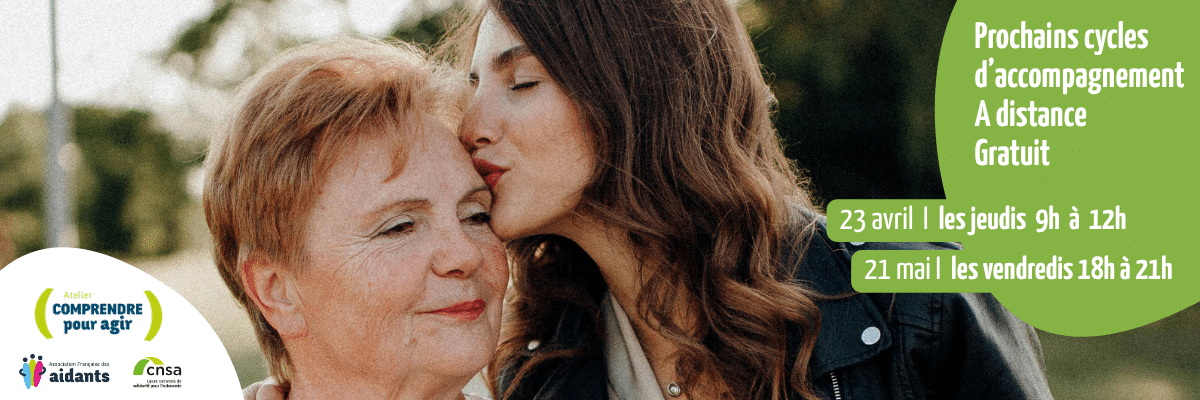 Prochains ateliers aidants Comprendre pour agir en visioconférence Ateliers aidants Comprendre pour agir - inscrivez-vous aux prochains cycles gratuits, anonymes et en visioconférence